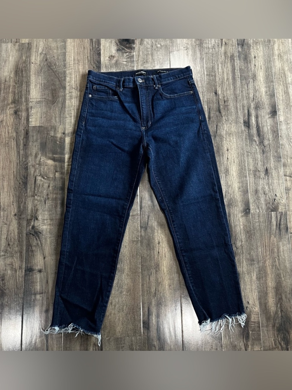 Banana Republic Premium Denim High Rise Raw Hem Straight Jeans Women’s Size 30